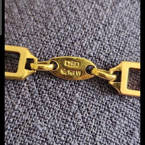 Gold-Tone Geometric Link Bracelet - Picture 7 of 7